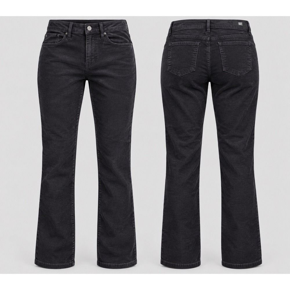 Kut from the Kloth Womens Pants 10x30 Black Corduroy Diana FAB AB Skinny Stretch
